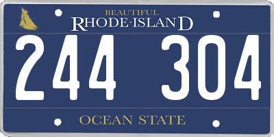 RI license plate 244304