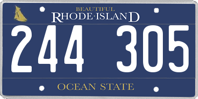 RI license plate 244305
