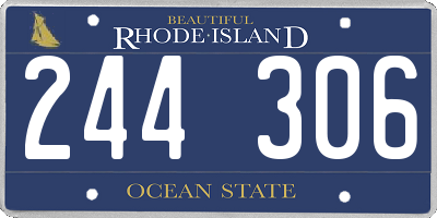 RI license plate 244306