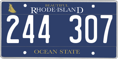 RI license plate 244307