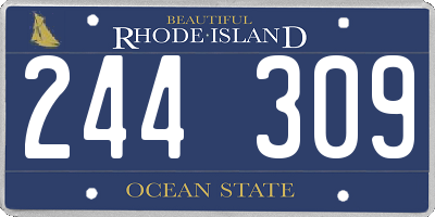 RI license plate 244309
