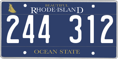 RI license plate 244312
