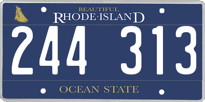 RI license plate 244313