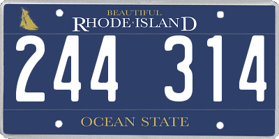 RI license plate 244314