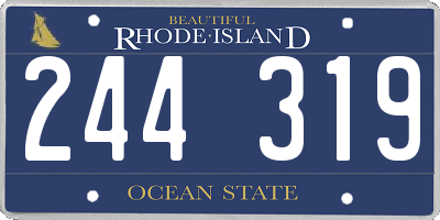 RI license plate 244319