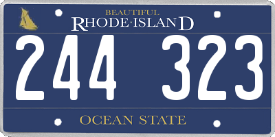 RI license plate 244323