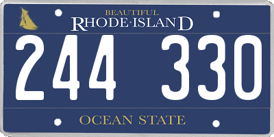 RI license plate 244330