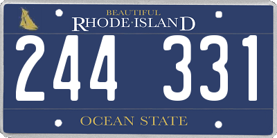 RI license plate 244331