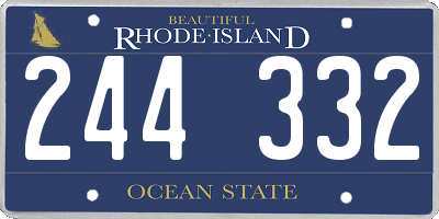 RI license plate 244332