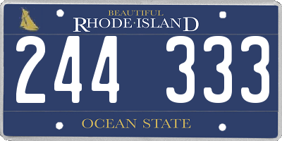 RI license plate 244333