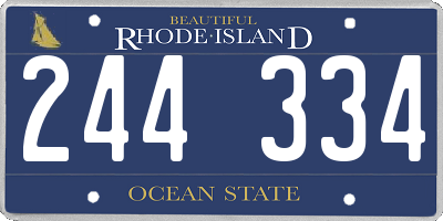 RI license plate 244334