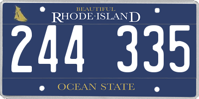 RI license plate 244335