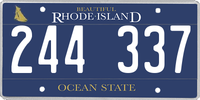 RI license plate 244337