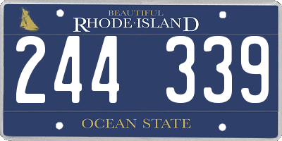 RI license plate 244339