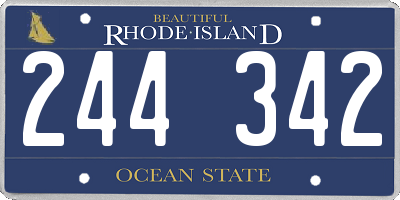 RI license plate 244342