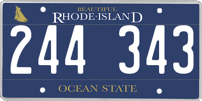 RI license plate 244343