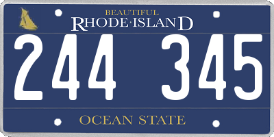 RI license plate 244345
