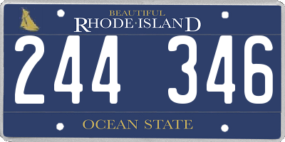 RI license plate 244346