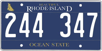 RI license plate 244347