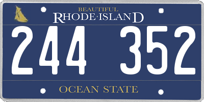 RI license plate 244352