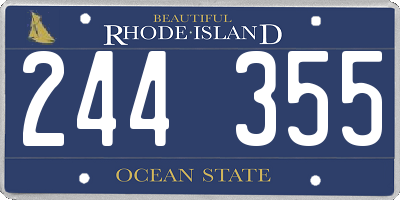 RI license plate 244355