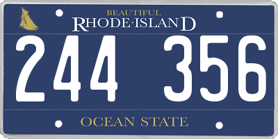 RI license plate 244356