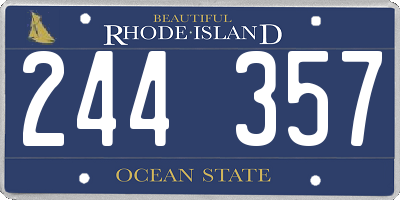 RI license plate 244357