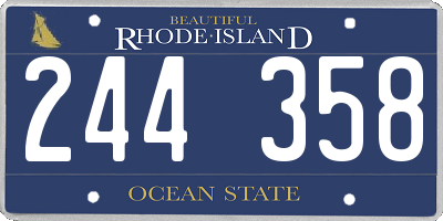 RI license plate 244358