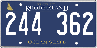 RI license plate 244362