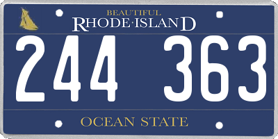 RI license plate 244363