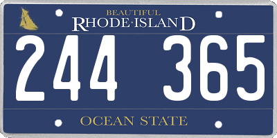 RI license plate 244365
