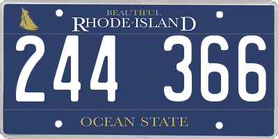 RI license plate 244366