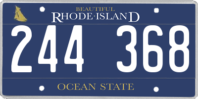 RI license plate 244368