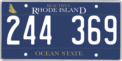 RI license plate 244369