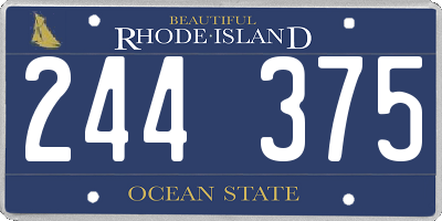 RI license plate 244375