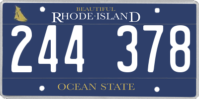 RI license plate 244378