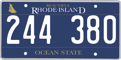 RI license plate 244380