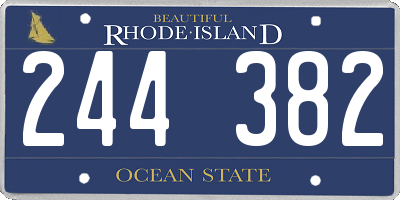 RI license plate 244382