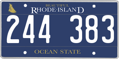 RI license plate 244383