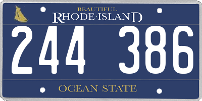 RI license plate 244386
