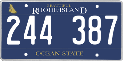 RI license plate 244387