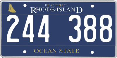 RI license plate 244388