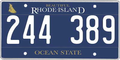 RI license plate 244389