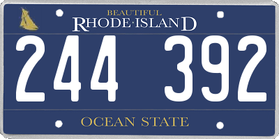 RI license plate 244392