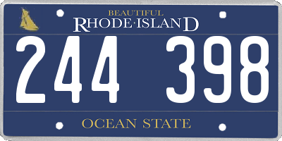RI license plate 244398