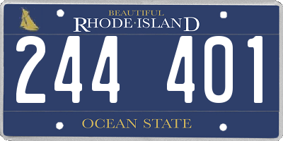 RI license plate 244401