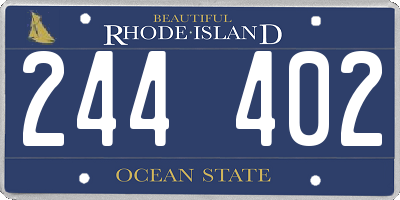 RI license plate 244402