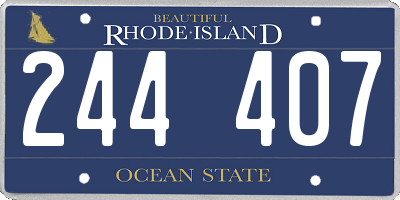 RI license plate 244407