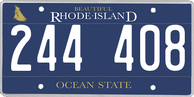 RI license plate 244408