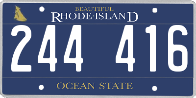 RI license plate 244416